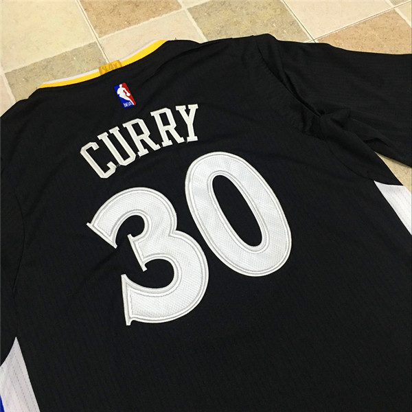 Maillot Authentique Manche Courte Warriors Curry 30 Noir